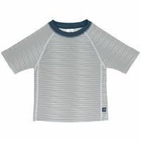 Lässig Splash & Fun Korte mouw Rashguard / zwemshirt - Striped blue, 12 mnd, maat 74/80