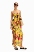 Lange tropische jumpsuit halternek - YELLOW - XXL - thumbnail