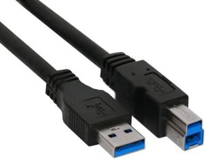 InLine 1m USB 3.0 USB-kabel USB A USB B Zwart