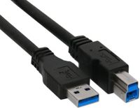 InLine 1m USB 3.0 USB-kabel USB A USB B Zwart - thumbnail