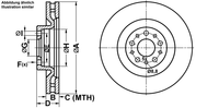 Remmenset, remschijf ATE, Remschijftype: Geventileerd: , Inbouwplaats: Vooras, u.a. für Fiat, Vauxhall, Opel - thumbnail