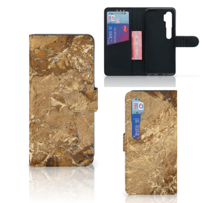 Xiaomi Mi Note 10 Pro Bookcase Marmer Creme Xiaomi Mi Note 10 Pro Bookcase Marmer Creme
