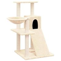 Bussandri Exclusive - Kattenmeubel met sisal krabpalen 82 cm crèmekleurig