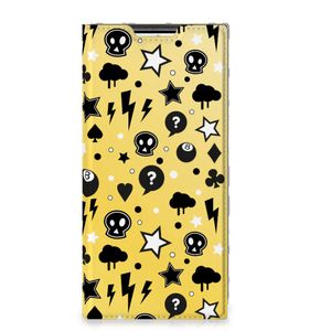 Mobiel BookCase Samsung Galaxy S22 Ultra Punk Geel