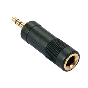 LINDY 35621 Adapter Jackplug Audio Adapter [1x Jackplug male 3,5 mm - 1x Jackplug female 6,3 mm] Zwart