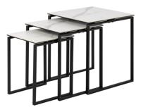 Bendt Bijzettafel 'Lone' Keramiek, Set van 3 stuks, kleur Wit