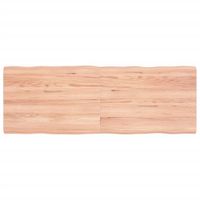 Tafelblad natuurlijke rand 140x50x4 cm eikenhout lichtbruin