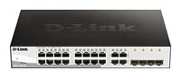 D-Link DGS-1210-20/E 20-poorts Gigabit Smart Switch (16 x 10/100/1000 Mbit/s Base-T-poorten, 4 x 100/1000 Mbit/s SFP combo poorten) - alleen EU-netsnoer