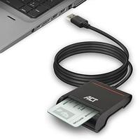 ACT eID Card Reader Belgium, USB Smart Card Reader België, CAC ID chipkaartlezer, LED-verlichting, eID Kaartlezer België, compatibel met Windows en macOS - AC6015