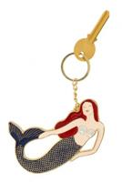 Doiy sleutelhanger Oversized Mermaid 11,8 cm staal/zink blauw