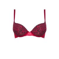 Sapph push-up bh Mila met panterprint rood/zwart