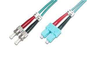 Digitus DK-2512-02/3 Glasvezel kabel 2 m ST SC I-VH OM3 Aqua-kleur