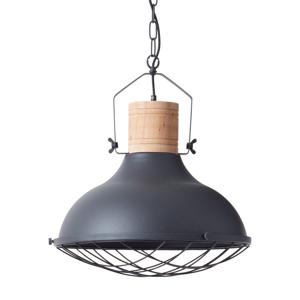 Brilliant Landelijke hanglamp Emma Ø 47cm zwart met houtbruin 93406/86