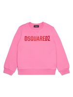 DSQUARED2 KIDS sweat en coton à logo imprimé - Rose