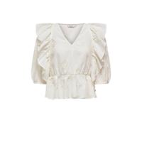 ONLY top ONLIRMA met volant ecru