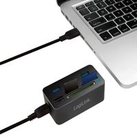 LogiLink CR0042 interface hub USB 3.2 Gen 1 (3.1 Gen 1) Type-A 5000 Mbit/s - thumbnail