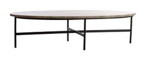 Light & Living Ovale Salontafel Loes Marmer, 140 x 65cm - Bruin - Ovaal