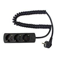 as - Schwabe 11432 3-Weg Stopcontactstrips, IP20, 230 V/16 A, 2,5 meter Kabellengte, Zwart