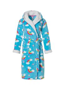 Kinderbadjas regenboog met capuchon - luxe fleece-164