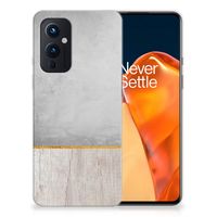 OnePlus 9 Bumper Hoesje Wood Concrete