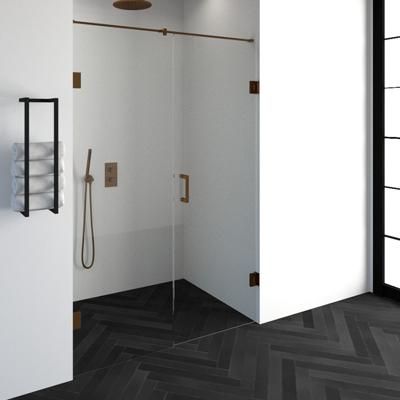 Sanituba Complete Profielloze Nisdeur 2-delig 140cm met 70cm deur koper Sanituba Complete Profielloze Nisdeur 2-delig 140cm met 70cm deur koper