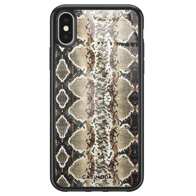 iPhone X/XS glazen hardcase - Snake crush
