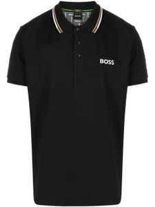 BOSS polo à logo brodé - Noir