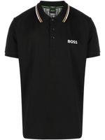 BOSS logo-embroidered polo shirt - Noir