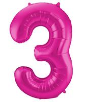 Folat - Magenta Cijferballon Cijfer 3-86 cm