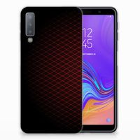 Samsung Galaxy A7 (2018) TPU bumper Geruit Rood - thumbnail