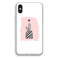 Zwart-wit cactus: iPhone X Transparant Hoesje