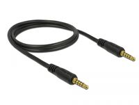 Delock 85696 Stereo Jack Kabel 3,5 mm 5-pins male naar male 1 m zwart - thumbnail