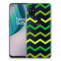 OnePlus Nord N10 5G TPU bumper Zigzag Groen