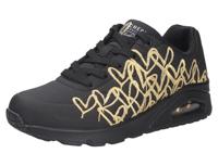 Skechers Dames Low-Top Sneaker UNO GOLDEN HEART, damessneakers, Zwart Bkgd, 35 EU