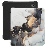 Lunso - Geschikt voor Kobo Libra 2 (7 inch) - Vegan saffiano leren sleepcover hoes - Marble Magnus