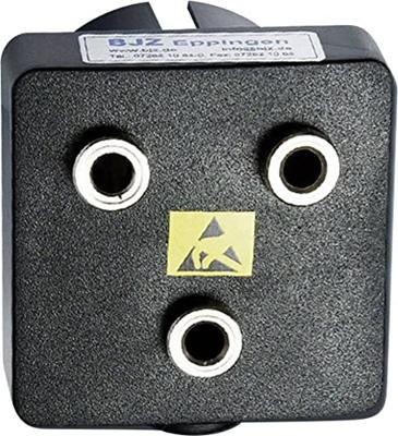 BJZ aardingsbouwsteen met 3 bananenstekkerbussen (1 Mohm)