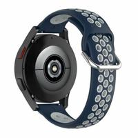 By Qubix - Compatible met Garmin Vivoactive 4 - Vivoactive 4L - Siliconen sportbandje met gesp - Donkerblauw + Grijs - Compatible Garmin bandje