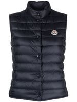 Moncler gilet matelassé à patch logo - Bleu - thumbnail