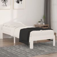 Bedframe massief hout wit 75x190 cm 2FT6 small single