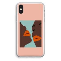 Orange lips: iPhone X Transparant Hoesje - thumbnail