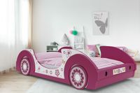 Kinderbed Vlinder Wit/Roze 200x90cm