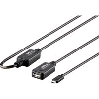 Renkforce USB-kabel USB 2.0 USB-C stekker, USB-A bus 10.00 m Zwart Actief met signaalversterking, Vergulde steekcontacten RF-5067256 - thumbnail