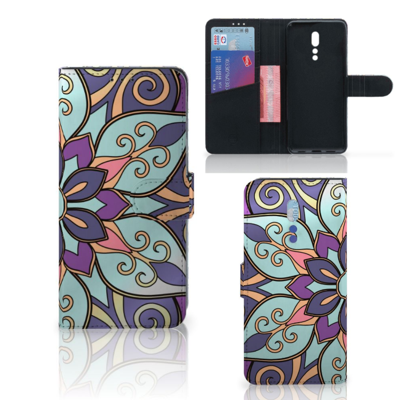 OPPO Reno Z Hoesje Purple Flower OPPO Reno Z Hoesje Purple Flower