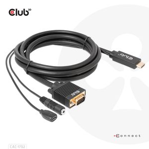 club3D CAC-1712 HDMI-kabel HDMI / Jackplug / USB-micro-B / VGA Adapterkabel HDMI-A-stekker, Jackplug-bus 3,5 mm, USB-micro-B bus, VGA-stekker 15-polig 2.00 m