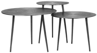 LABEL51 Salontafel 'Nobby' Set van 3 stuks, kleur Grijs