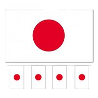 Bellatio Decorations - Vlaggen versiering set - Japan - Vlag 90 x 150 cm en vlaggenlijn 4 meter