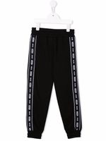 MSGM Kids pantalon de jogging à bande logo - Noir - thumbnail