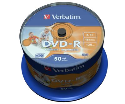 Verbatim 43533 DVD-R disc 4.7 GB 50 stuk(s) Spindel Bedrukbaar