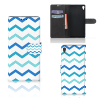 Sony Xperia XA Ultra Telefoon Hoesje Zigzag Blauw