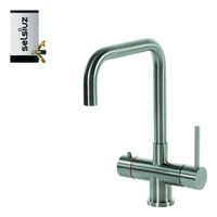 Selsiuz Inox kokend water kraan met combi extra boiler en U-uitloopkraan inox